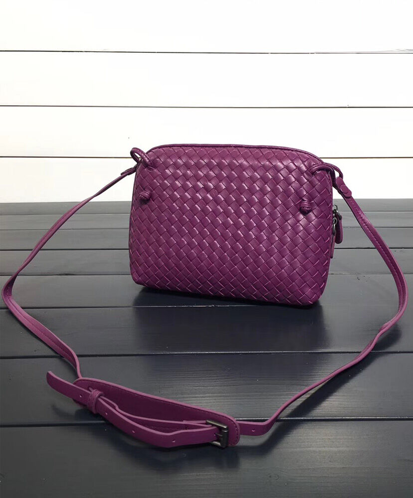 Bottega Veneta Shoulder Bag Lambskin Purple